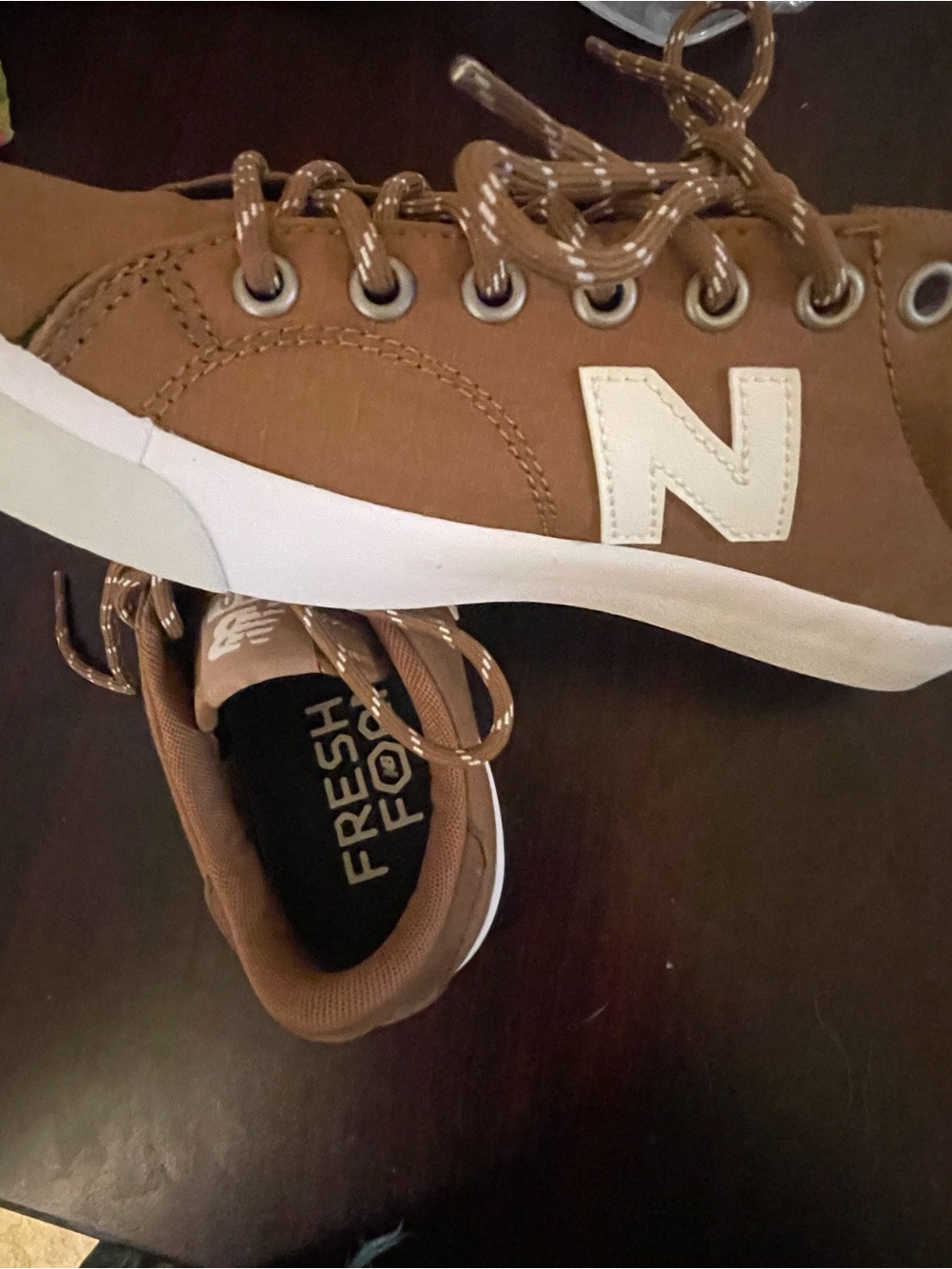 New Balance Tan/Brown Casual Sneakers with White 'N' Logo